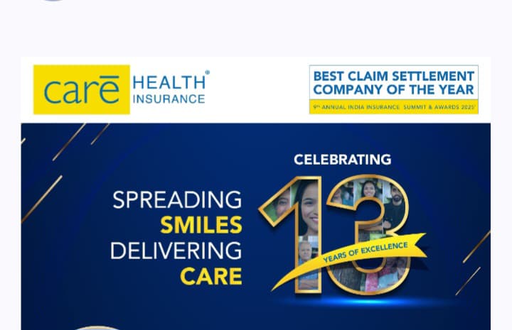 CARE Health Insurance — 13 years of excellence, Best Claim Settlement Company